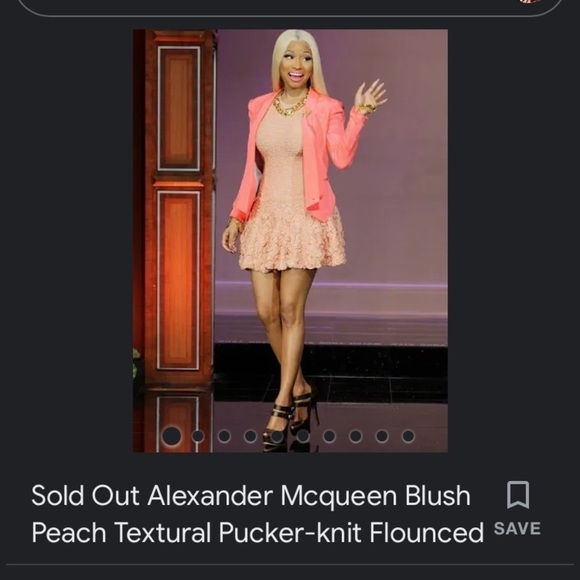 Alexander McQueen blush peach textural pucker knit flounced dress size s… - Picture 14 of 14